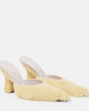 Burberry Mules Aus Kalbshaar - Natur