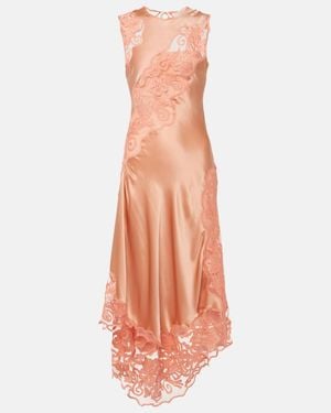 Ulla Johnson Kaia Silk Charmeuse Midi Dress - Orange
