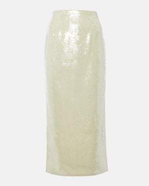 Roland Mouret Sequin Midi Skirt - Natural