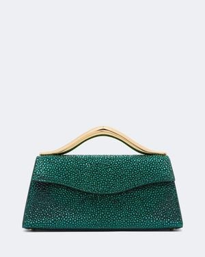 Elie Saab Petit Wave Embellished Top-Handle Bag - Green