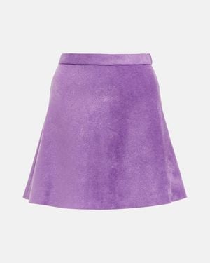 Alaïa Minifalda De Terciopelo - Morado