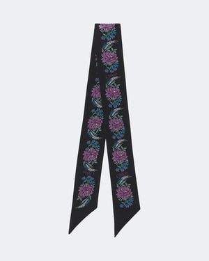 Chloé Floral Silk Scarf - Blue