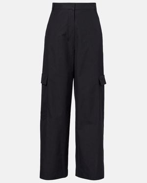 Max Mara Gloria High-Rise Cotton Cargo Trousers - Blue