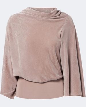 Rick Owens Cylinder Draped Velvet Top - Pink