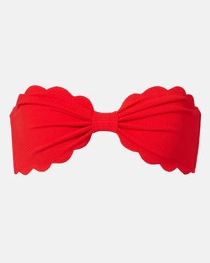 Marysia Swim Antibes Scalloped Bandeau Bikini Top - Red