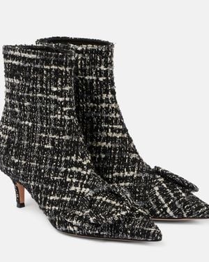 Gianvito Rossi Bouclé Ankle Boots - Black