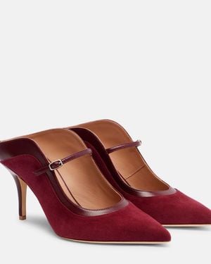 Malone Souliers Delphi 70 Suede Mules - Red