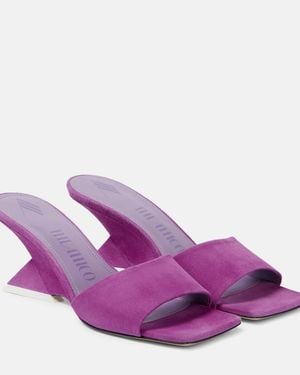 The Attico Cheope 60 Suede Mules - Purple