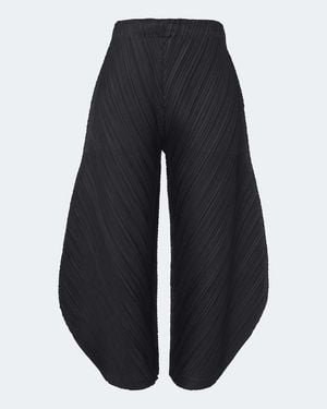 Pleats Please Issey Miyake Monthly Colors: July Pleated Barrel-Leg Trousers - Blue
