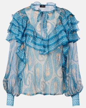 Etro Bluse Aus Seide - Blau