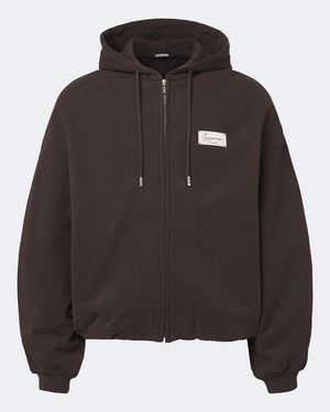 Jacquemus Corso Oversized Cotton Fleece Hoodie - Brown