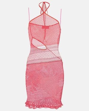 Roberta Einer Natalie Knitted Cotton Minidress - Pink