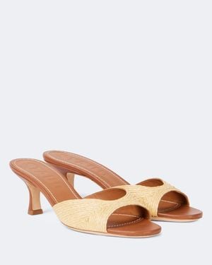 STAUD Brigitte 55 Leather-Lined Mules - Brown