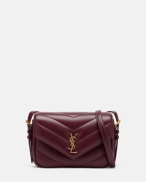Saint Laurent Loulou Toy Matelasse Leather Crossbody Bag - Purple