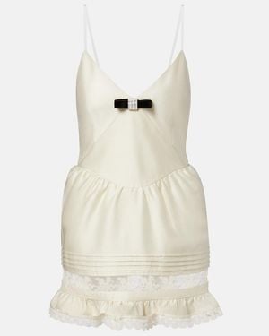 ShuShu/Tong Lace-Trimmed Wool And Silk Minidress - Natural