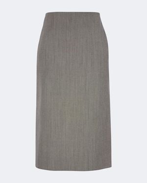 Calvin Klein Eulalia Wool Midi Skirt - Gray