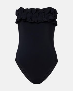 Karla Colletto Freya Bow-Detail Bandeau Swimsuit - Blue