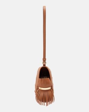 Tod's Gommino Fringed Leather Bag Charm - White