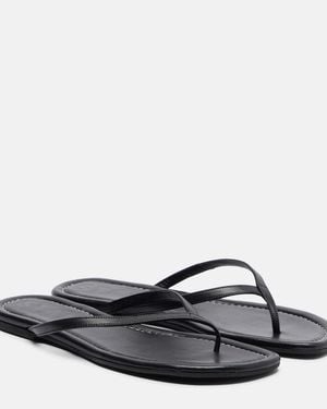 STAUD Freja Leather Thong Sandals - Brown