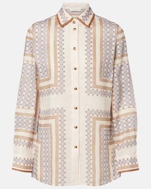 Zimmermann Bedrucktes Hemd Aus Ramie - Natur