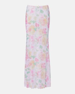 Bananhot Solay Floral Maxi Skirt - Pink