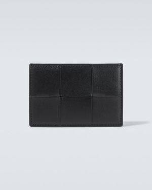 Bottega Veneta Intreccio Leather Card Holder - Black