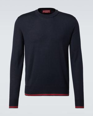 Gucci Pullover Web Aus Wolle - Blau