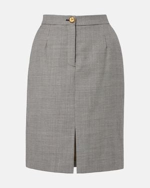 Blazé Milano Popeye Virgin Wool Pencil Skirt - Grey