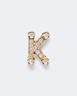 Sophie Bille Brahe Pendiente Individual Petite K De Oro De 18 Ct Con Diamantes - Blanco