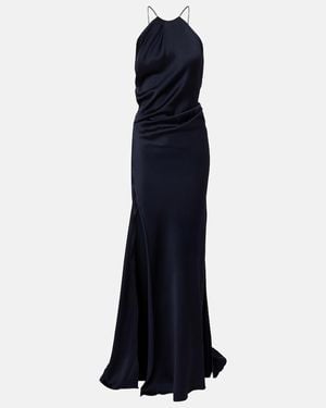 open lace back dress One-Shoulder Trumpet Cut Crepe Dress Purple / US 18 main image 0