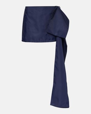 Self-Portrait Draped Miniskirt - Blue