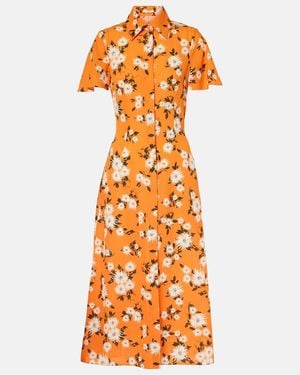 Emilia Wickstead Florencia Floral Crepe Georgette Shirtdress - Orange