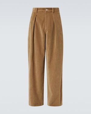 JW Anderson Cotton Corduroy Wide-Leg Trousers - Natural