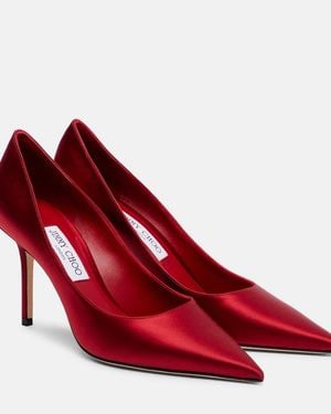 Jimmy Choo Love 85 Satin Court Shoes - Red