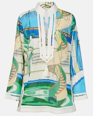 Tory Burch Tunika Aus Baumwoll-Voile - Blau