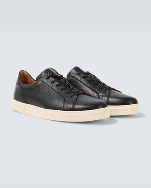 George Cleverley Jack Leather Trainers - Black