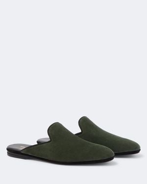Rubinacci Suede Slippers - Green
