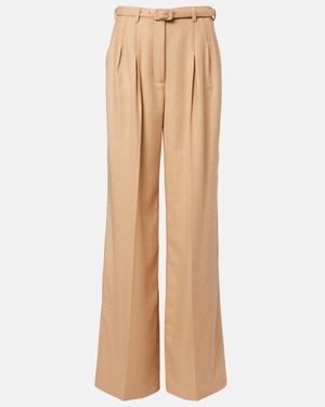 Gabriela Hearst Rhein High-Rise Wool Flared Pants - Natural