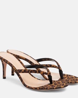 Gianvito Rossi Calypso 70 Suede Thong Sandals - Brown