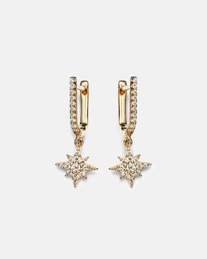 STONE AND STRAND Northern Star 14Kt Drop Earrings With Diamonds - White