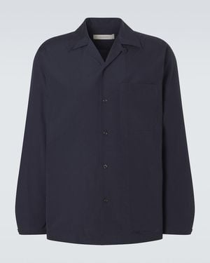 Umit Benan Camisa Havana De Algodon Y Seda - Azul