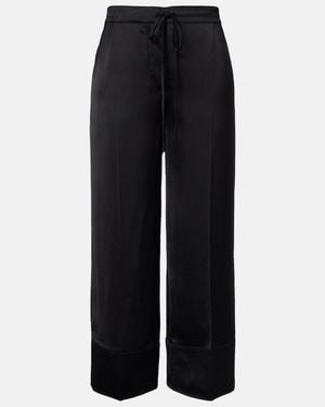 TOTEME Satin Wide-Leg Trousers - Blue