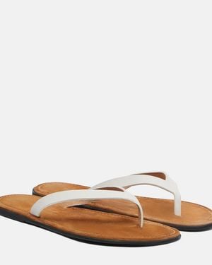 The Row Beach Leather Thong Sandals - Brown