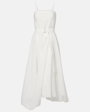 Brunello Cucinelli Cotton-Blend Midi Dress - White
