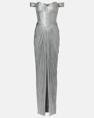 Maria Lucia Hohan Susie Silk Tulle Bustier Gown - Grey