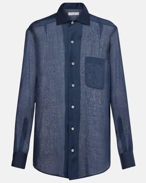 Loro Piana Semi-Sheer Ramie Shirt - Blue
