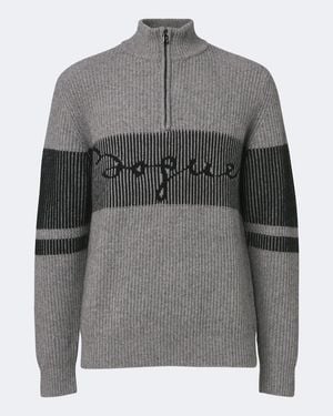 Bogner Loris Logo Yak Half-Zip Sweater - Gray