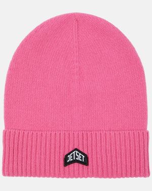 Jet Set Logo Wool Beanie - Pink
