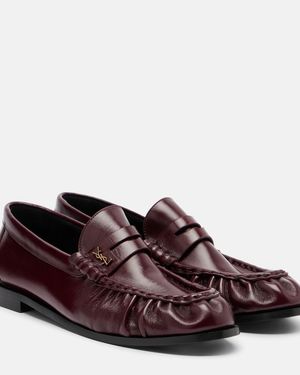 Saint Laurent Le Loafer Leather Penny Loafers - Brown