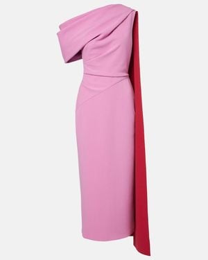ROKSANDA Maite Caped Draped Midi Dress - Pink